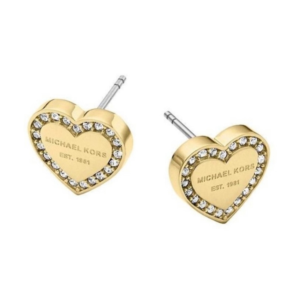 MICHAEL KORS Gold Heart Stud Earrings *Never Worn*